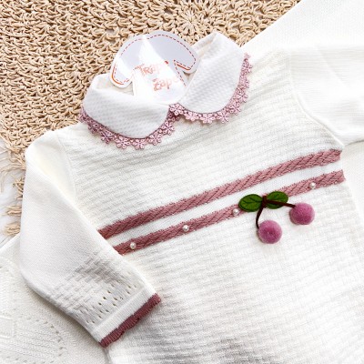 Saída de Maternidade Cerejinha - Off White e Rose